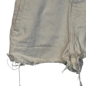 Zara Womens Shorts Bleached Spots High-Rise Frayed Hem Off White Denim Size 4 thumbnail 3