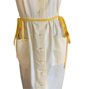 Vintage 1980'S Tanner Pale Yellow Sleeveless Shirt Dress With Belts (6) thumbnail 9