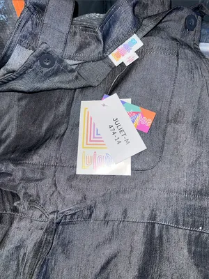 Lularoe Charcoal Gray Chambray Overalls - Casual Pull-On Jumpsuit Medium thumbnail 4