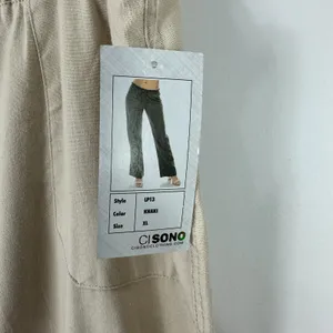Ci‎ Sono Linen Blend Pants Womens XL Khaki Straight Leg Casual Beach Boho NWT thumbnail 4