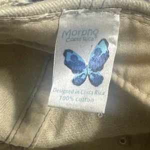 Vintage Costa Rica Pura Vida Embroidered Tan/Blue Hat thumbnail 8