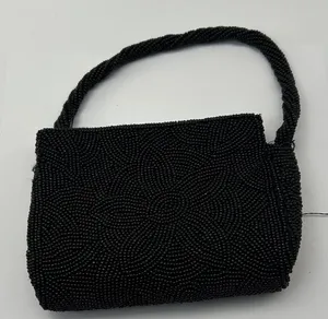 Bloomingdale's Elegant Black Beaded Wristlet thumbnail 1