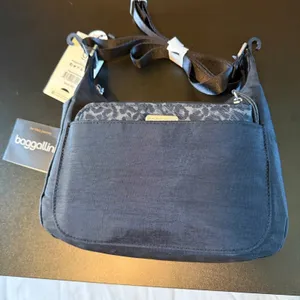 Baggallini Peek A‎ Boo Crossbody Hobo Bag Black Medium Travel Purse Everyday thumbnail 5