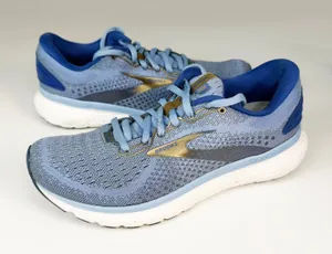 Brooks Glycerin 19 Running Sneakers Shoes Athletic Gym Blue Gold Women 8 thumbnail 1