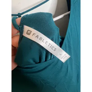 Fabletics Dress Wm LG Blue Open Back‎ Short Sleeve T-Shirt Athleisure Sporty thumbnail 4