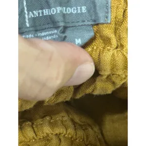 Anthropologie Somerset Pull-On Pants Linen Edition Mustard Yellow Wide Leg M thumbnail 4