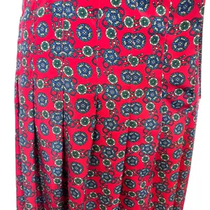 Vintage Talbots Medallion Print Midi Dress Gold Crest Button Long‎ Sleeve Red 6 thumbnail 7