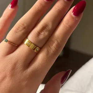 Boutique Sparkling Simulated Diamond 14k Yellow Gold Band, Size 8‎ NWT thumbnail 2