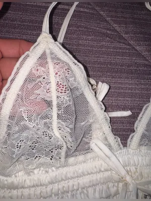 Free People Cream Lace Bralette with Tassel Tie thumbnail 2
