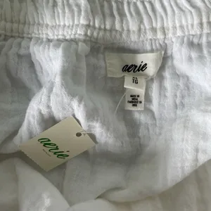 Aerie Gauzy Tiered Mini Skirt Boho Cottagecore 100% Cotton White Women's Size XL thumbnail 6