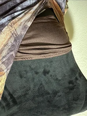 One-Shoulder Abstract Mesh Print Top - Brown & Purple Tones thumbnail 5