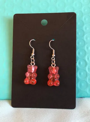 Red Gummy Bear Earrings thumbnail 1