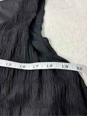HALARA‎ Sleeveless tank Black Textured Ruffle-Hem Midi Dress Size XL NEW thumbnail 4