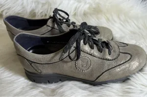 Mephisto Women's Size 7 Air Jet Runoff System Antique‎ Gold Leather Shoes modern thumbnail 1
