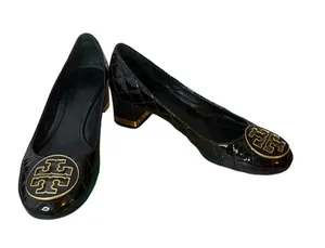 Tory Burch Maggie Black Quilted Patent Leather Pumps thumbnail 1