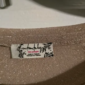 FREE PEOPLE Shimmery Long-Sleeve Crewneck Top in Dusty Blush thumbnail 2