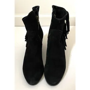 Sam Edelman Suede Leather Western Heeled Boots Black Size 10 thumbnail 2