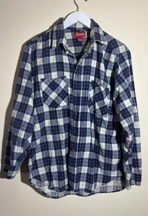 Coleman Flannel Casual Button Down Shirt Size L Blue White Plaid thumbnail 1