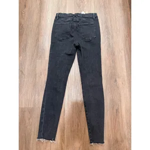 Good American High Rise Skinny Jeans Black Raw Hem Womens 8/29 thumbnail 3