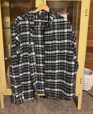 Mens Jackson Hole Flannel Green Size L thumbnail 1