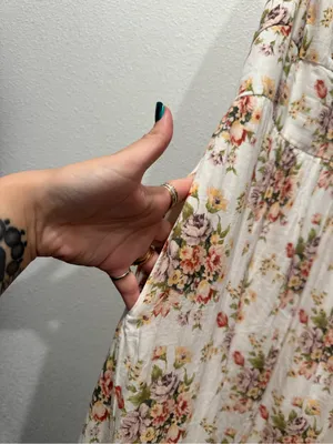 American Eagle Catie Corset Smocked Floral Midi Dress L NWOT thumbnail 7