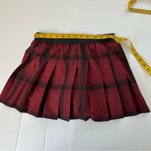 ALO Yoga Legacy Plaid Varsity Tennis Skirt Cranberry Black, S thumbnail 7