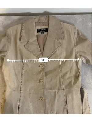 Women's BKE Diva Beige Suede Trench Coat M thumbnail 5