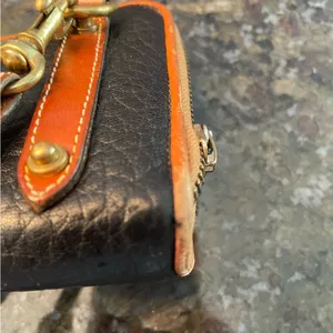 Dooney & Bourke vintage black belt pebbled leather convertible crossbody bag thumbnail 11