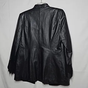 Vintage Maxen Couture RARE 100% leather rhinestone black western jacket sz 10 thumbnail 9