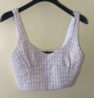 Zara Pink Knit Crop Top thumbnail 1