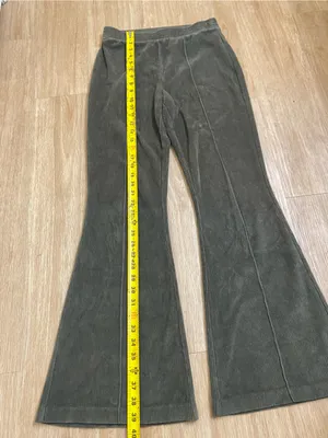 aerie Olive Green Wide Leg Corduroy Pants thumbnail 5