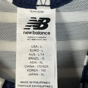 New Balance Women Striped Athletic Tennis Dress Pleated Skirt Navy‎ White Size L thumbnail 4