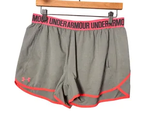 Under Armour Unlined Athletic Shorts L Gray Pink HeatGear Loose Fit Sporty thumbnail 1