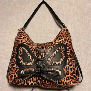 New Leopard Butterfly Lace Up Convertible Shoulder Bag Backpack Faux‎ Leather thumbnail 1