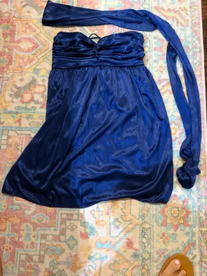 SHEIN Tube Strapless Mini Dress with Scarf thumbnail 3