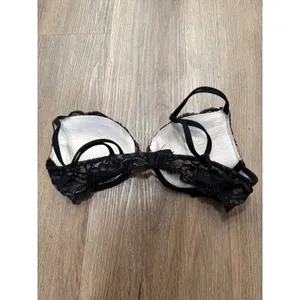 Victoria's Secret Very Sexy Push-Up Bra‎ Black Floral Lace Underwire 34B thumbnail 3