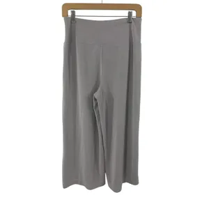 Athleta Womens Seasoft Wide Leg Crop Pants Neutral Medium Boho Gray Lagenlook thumbnail 3