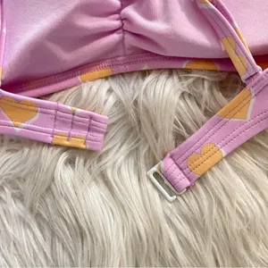 Stoney Clover Lane x Target Heart Flutter Ruffle Strap Bikini Swim top womens M thumbnail 8