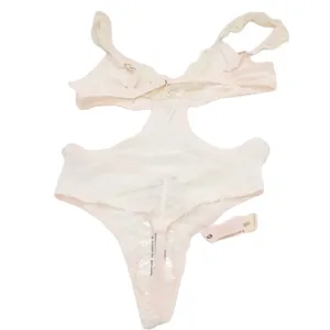 FREE PEOPLE x HAH Mesh Bodysuit Sz M Sheer Cut Out Feminine Party Coquette NWT thumbnail 4