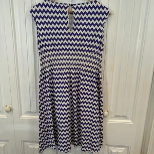 Kate Spade Blue And‎ White Chevron Dress XS thumbnail 2