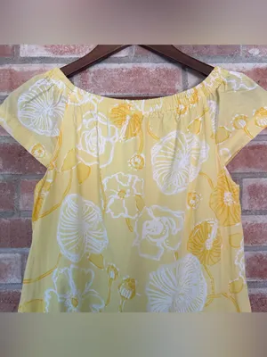 Lilly Pulitzer Shift Dress Women’s XS Butter Yellow Floral Preppy Resort Cotton thumbnail 8