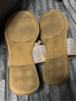 INC International Concepts Rhinestone Tan Slide Sandals thumbnail 5