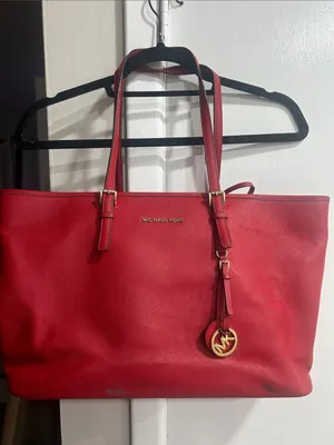 Michael Michael Kors Red large Jet Set leather tote bag thumbnail 1