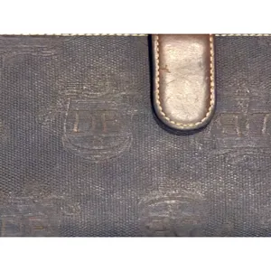 Dooney & Bourke Monogram Jacquard Leather Trim Bifold Long Wallet Brown Vintage thumbnail 3