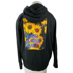 Nike Black Floral Embroidered Hooded Hoodie Long Sleeve Sweatshirt Top Size XL thumbnail 3