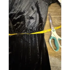Dalia MacPhee Black Velvet Dress Size 1X Surplice Sheer Celestial Whimsy goth thumbnail 13
