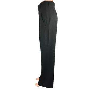 Zara Black High Rise Flat Front Straight Leg Ankle Trouser Dress Pants Size S thumbnail 2