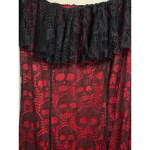 Spirit Halloween Red Lace Skull Mermaid Costume Dress Gothic Lolita La Catrina thumbnail 4
