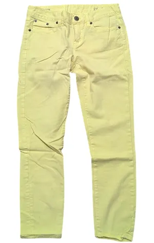 J.Crew‎ Toothpick Jeans Womens 27 Ankle Lemon Yellow Skinny Straight thumbnail 1