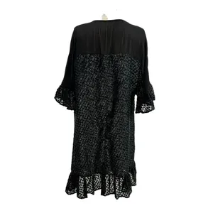 Anthropologie Amadi Lucinda Dress‎ Textured Dot Metallic Black Green Size Large thumbnail 8
